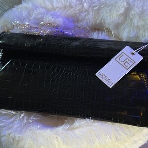 Urban Expressions Black Crocodile Clutch